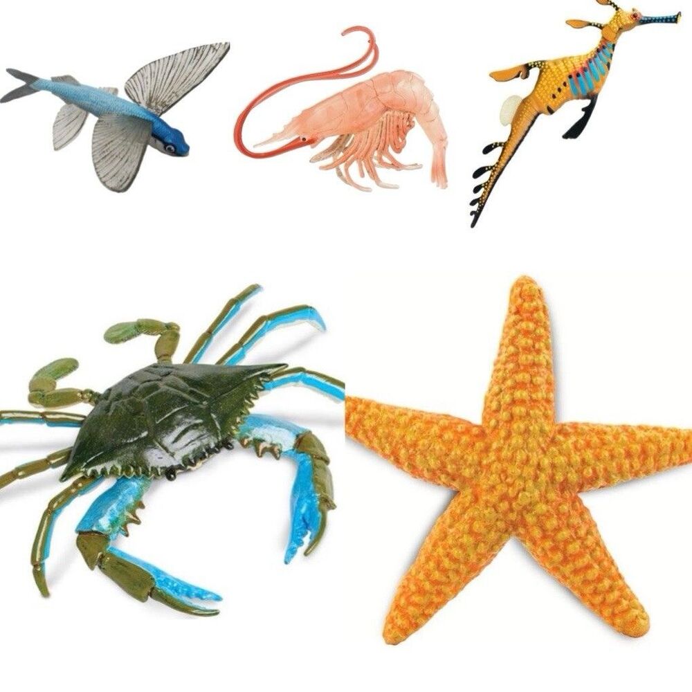 Safari Ltd. Incredible Creatures Shrimp Seadragon Blue Crab Starfish Figure NEW